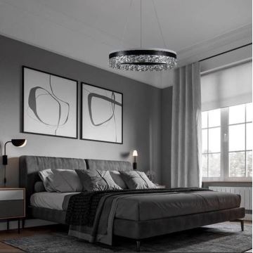 Dimbare LED hanglamp aan een koord LED/80W/230V 3000-6500K zwart + afstandsbediening