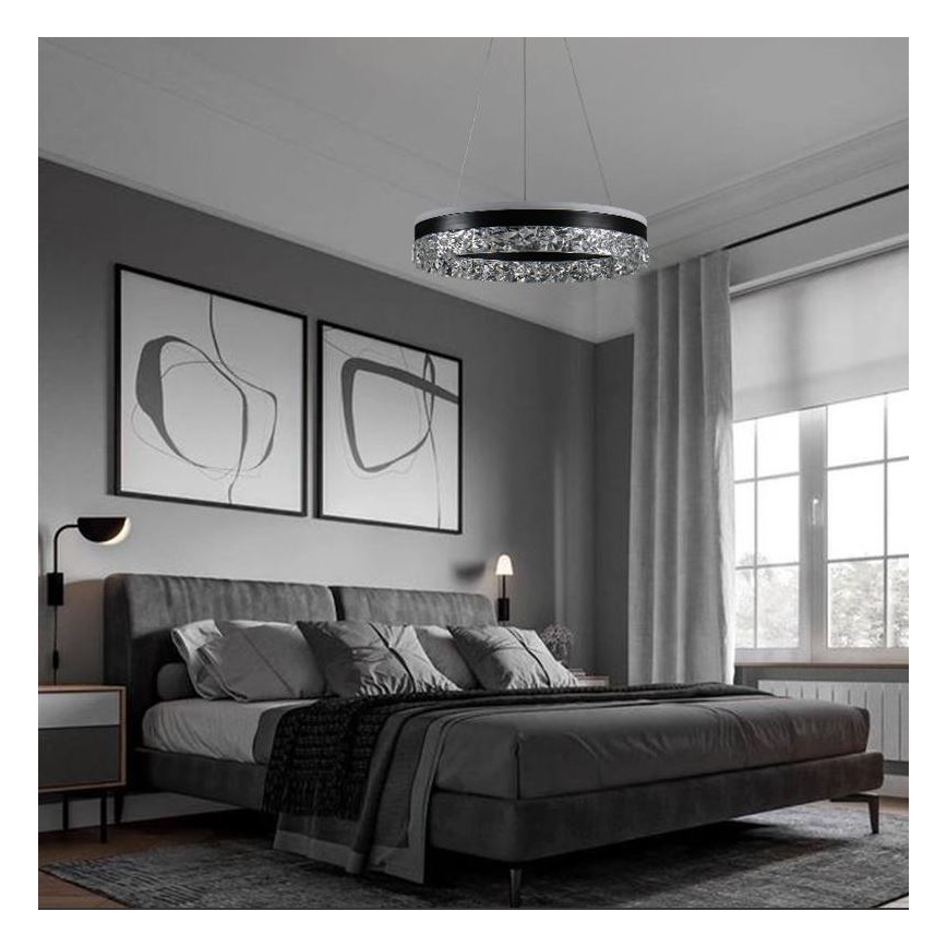 Dimbare LED hanglamp aan een koord LED/80W/230V 3000-6500K zwart + afstandsbediening