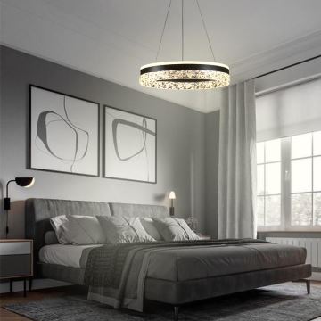 Dimbare LED hanglamp aan een koord LED/80W/230V 3000-6500K zwart + afstandsbediening