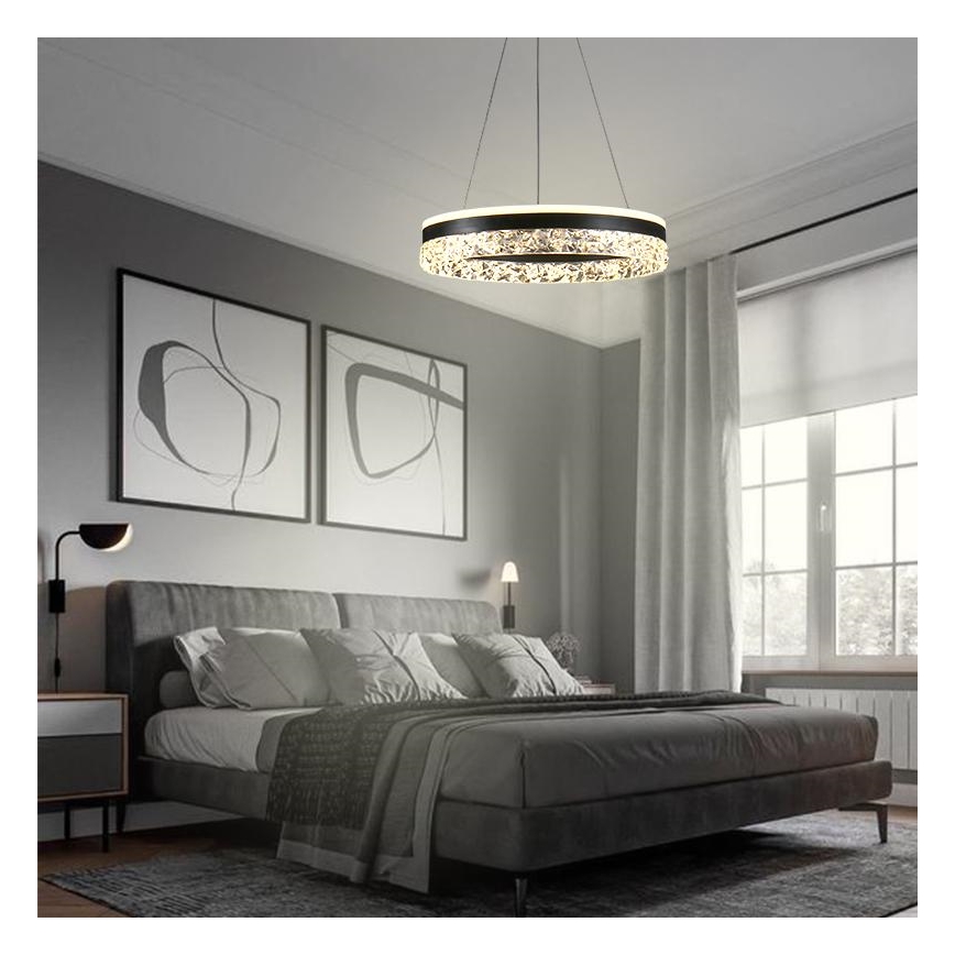 Dimbare LED hanglamp aan een koord LED/80W/230V 3000-6500K zwart + afstandsbediening