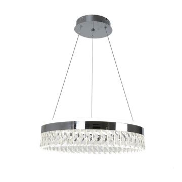 LED Dimbaar kristal Hanglamp aan een touw LED/90W/230V 3000-6500K chroom + afstandsbediening