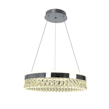 LED Dimbaar kristal Hanglamp aan een touw LED/90W/230V 3000-6500K chroom + afstandsbediening