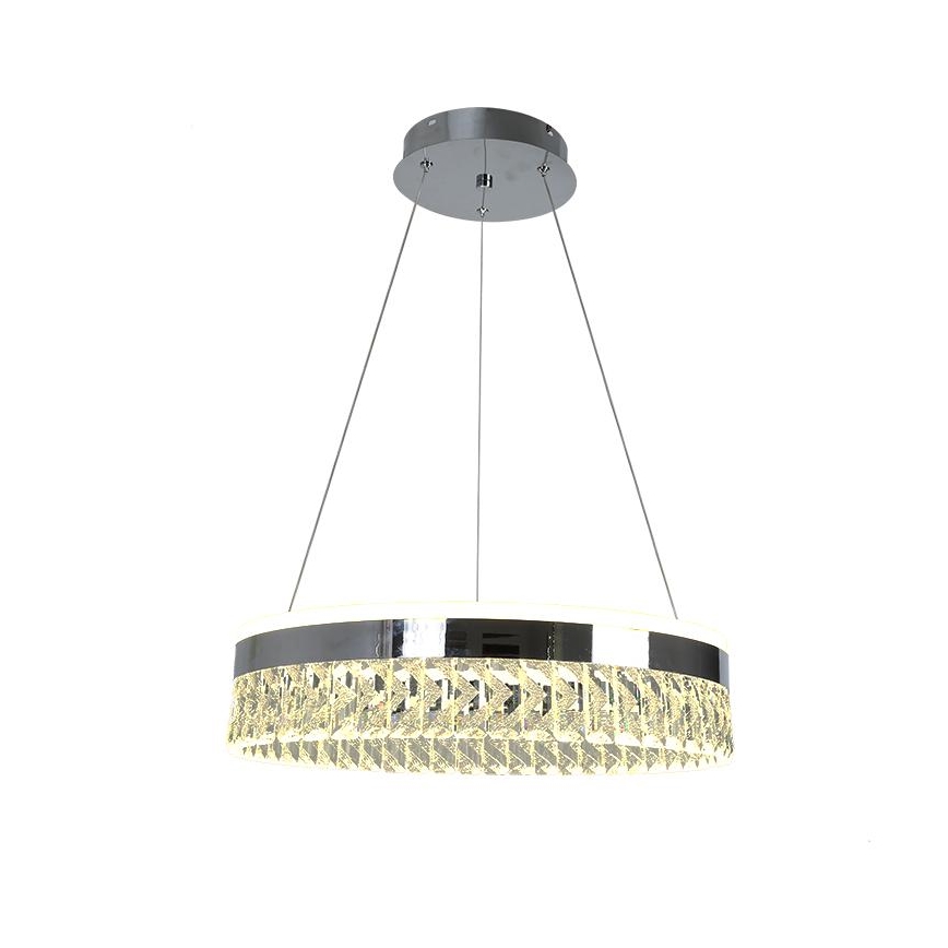 LED Dimbaar kristal Hanglamp aan een touw LED/90W/230V 3000-6500K chroom + afstandsbediening