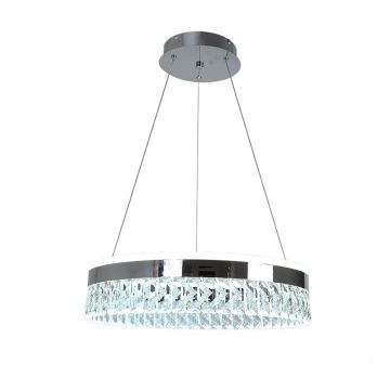 LED Dimbaar kristal Hanglamp aan een touw LED/90W/230V 3000-6500K chroom + afstandsbediening