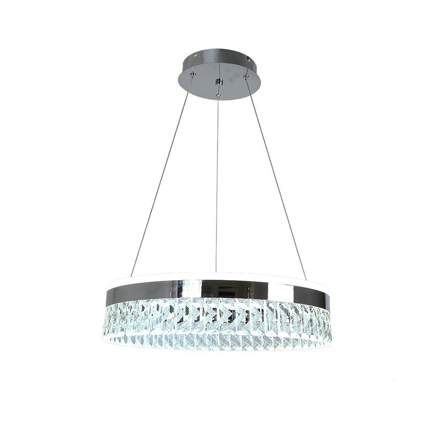 LED Dimbaar kristal Hanglamp aan een touw LED/90W/230V 3000-6500K chroom + afstandsbediening