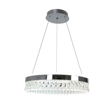 LED Dimbaar kristal Hanglamp aan een touw LED/90W/230V 3000-6500K chroom + afstandsbediening