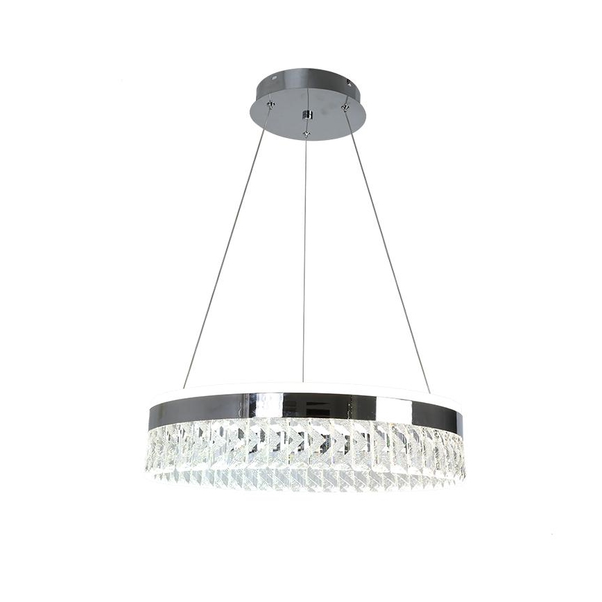 LED Dimbaar kristal Hanglamp aan een touw LED/90W/230V 3000-6500K chroom + afstandsbediening