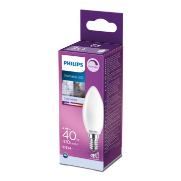 Dimbare LED Lamp Philips B35 E14/4,5W/230V 4000K