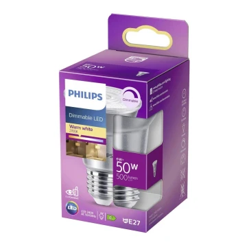 Dimbare LED Lamp Philips E27/6W/230V 2700K