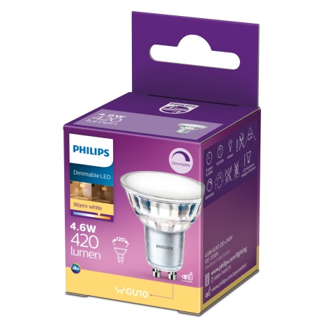 Dimbare LED Lamp Philips GU10/4,6W/230V | Lumimania