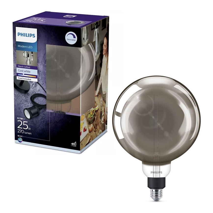 Dimbare LED Lamp SMOKY VINTAGE Philips E27/6,5W/230V 4000K