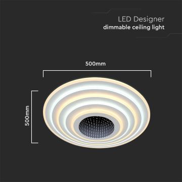 Dimbare LED plafondlamp LED/125W/230V 3000-6500K + afstandsbediening