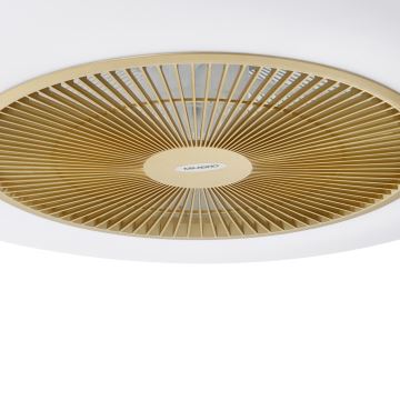 Dimbare LED Plafondlamp met Ventilator ARIA LED/38W/230V 3000-6000K goud + afstandsbediening