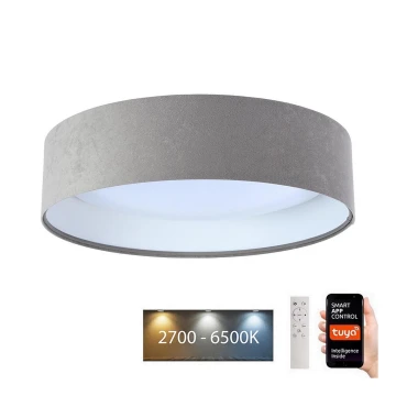 Dimbare LED Plafondlamp SMART GALAXY LED/24W/230V d. 45 cm 2700-6500K Wi-Fi Tuya grijs/wit + afstandsbediening