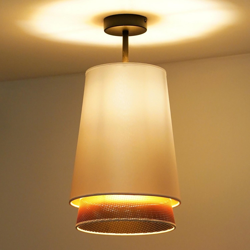 Duolla - Bevestigde hanglamp BELL SHINY 1xE27/15W/230V wit/koper