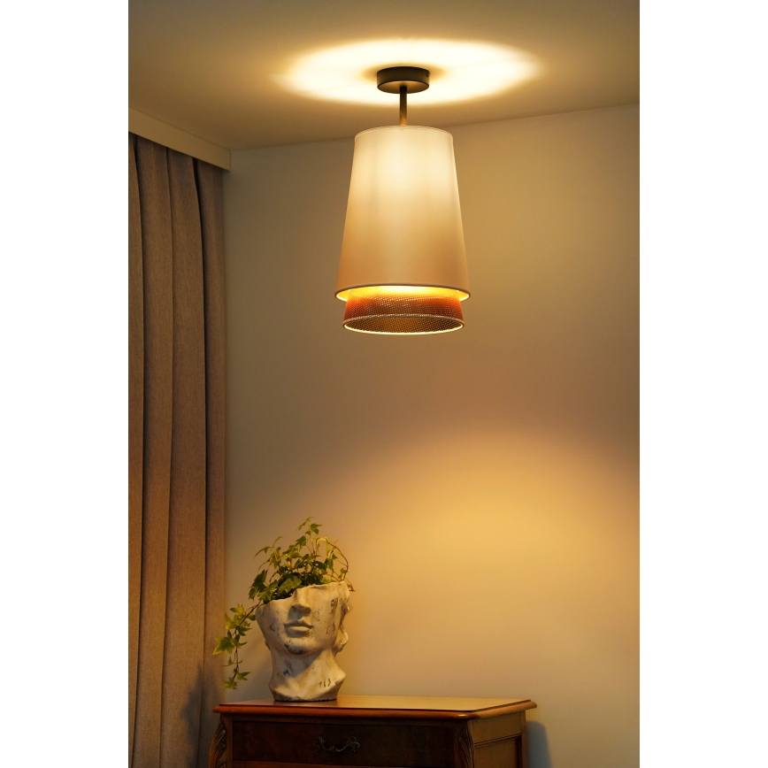 Duolla - Bevestigde hanglamp BELL SHINY 1xE27/15W/230V wit/koper