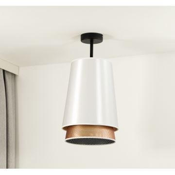 Duolla - Bevestigde hanglamp BELL SHINY 1xE27/15W/230V wit/koper