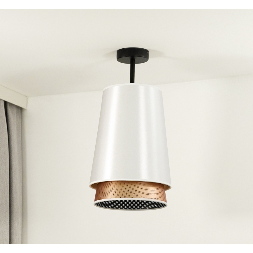 Duolla - Bevestigde hanglamp BELL SHINY 1xE27/15W/230V wit/koper