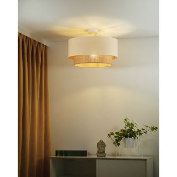 Duolla - Bevestigde hanglamp BOHO 1xE27/15W/230V crème/bruin