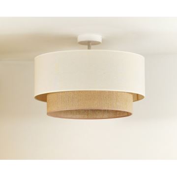 Duolla - Bevestigde hanglamp BOHO 1xE27/15W/230V crème/bruin