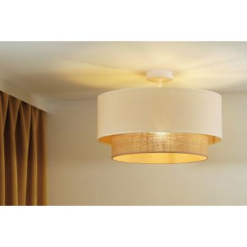 Duolla - Bevestigde hanglamp BOHO 1xE27/15W/230V crème/bruin