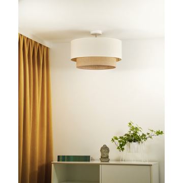 Duolla - Bevestigde hanglamp BOHO 1xE27/15W/230V crème/bruin