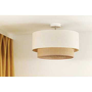 Duolla - Bevestigde hanglamp BOHO 1xE27/15W/230V crème/bruin