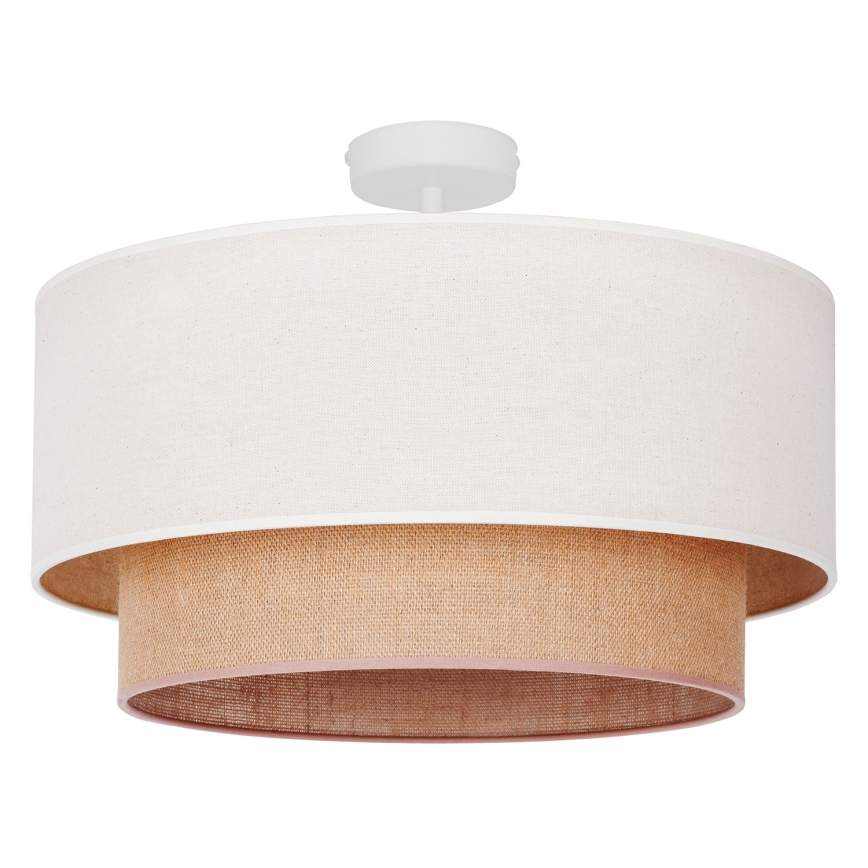 Duolla - Bevestigde hanglamp BOHO 1xE27/15W/230V crème/bruin