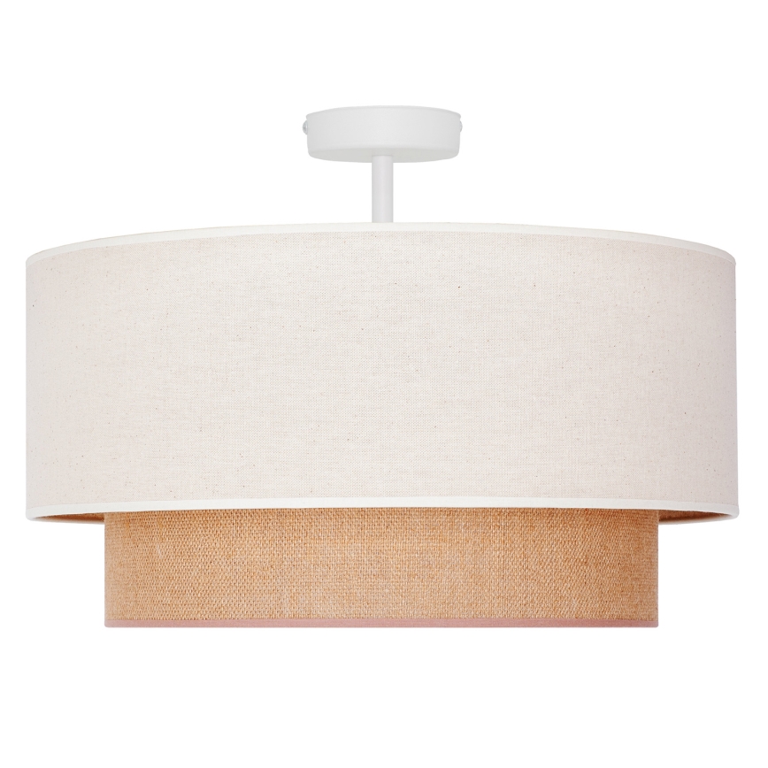 Duolla - Bevestigde hanglamp BOHO 1xE27/15W/230V crème/bruin