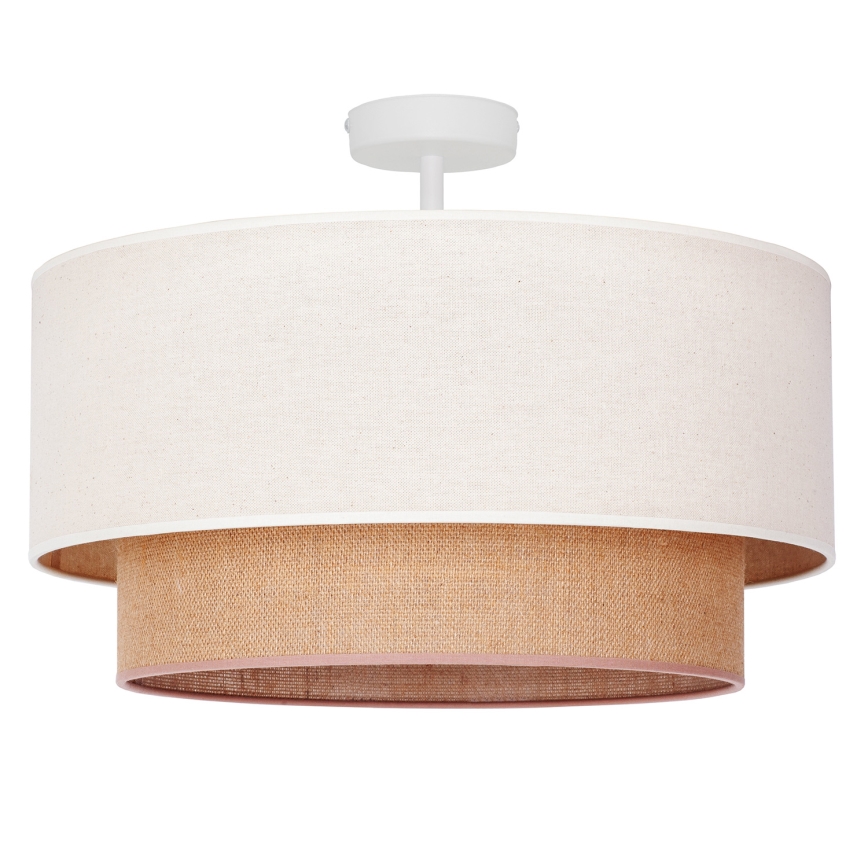 Duolla - Bevestigde hanglamp BOHO 1xE27/15W/230V crème/bruin