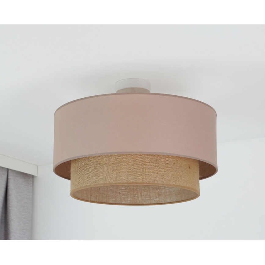 Duolla - Bevestigde hanglamp  BOHO 1xE27/15W/230V diameter 45 cm beige/bruin