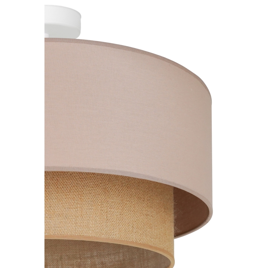 Duolla - Bevestigde hanglamp  BOHO 1xE27/15W/230V diameter 45 cm beige/bruin