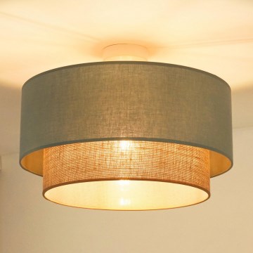 Duolla - Bevestigde hanglamp  BOHO 1xE27/15W/230V diameter 45 cm groen/bruin