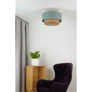 Duolla - Bevestigde hanglamp  BOHO 1xE27/15W/230V diameter 45 cm groen/bruin