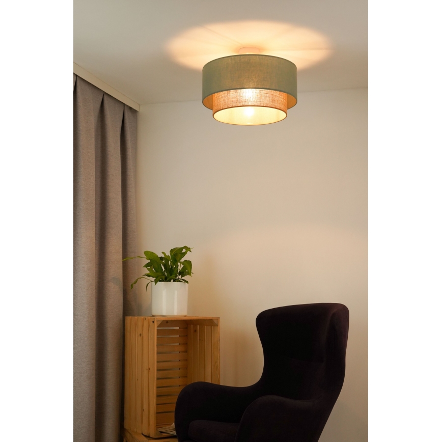 Duolla - Bevestigde hanglamp  BOHO 1xE27/15W/230V diameter 45 cm groen/bruin