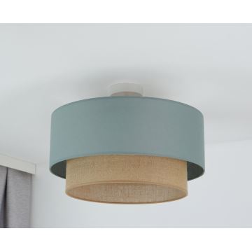 Duolla - Bevestigde hanglamp  BOHO 1xE27/15W/230V diameter 45 cm groen/bruin