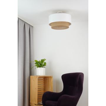 Duolla - Bevestigde hanglamp  BOHO 1xE27/15W/230V diameter 45 cm wit/bruin