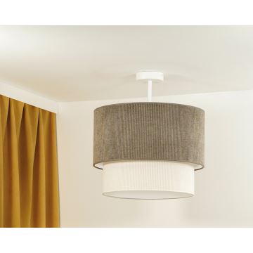 Duolla - Bevestigde hanglamp CORDUROY 1xE27/15W/230V bruin/crème