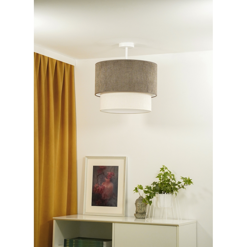 Duolla - Bevestigde hanglamp CORDUROY 1xE27/15W/230V bruin/crème