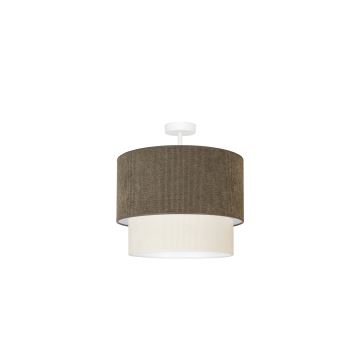 Duolla - Bevestigde hanglamp CORDUROY 1xE27/15W/230V bruin/crème