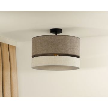 Duolla - Bevestigde hanglamp DOUBLE 1xE27/15W/230V bruin/grijs