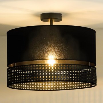 Duolla - Bevestigde hanglamp DOUBLE RATTAN 1xE27/15W/230V zwart