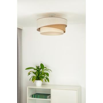 Duolla - Bevestigde hanglamp KOBO 1xE27/15W/230V diameter 45 cm beige/bruin/wit