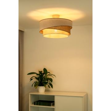 Duolla - Bevestigde hanglamp KOBO 1xE27/15W/230V diameter 45 cm beige/bruin/wit