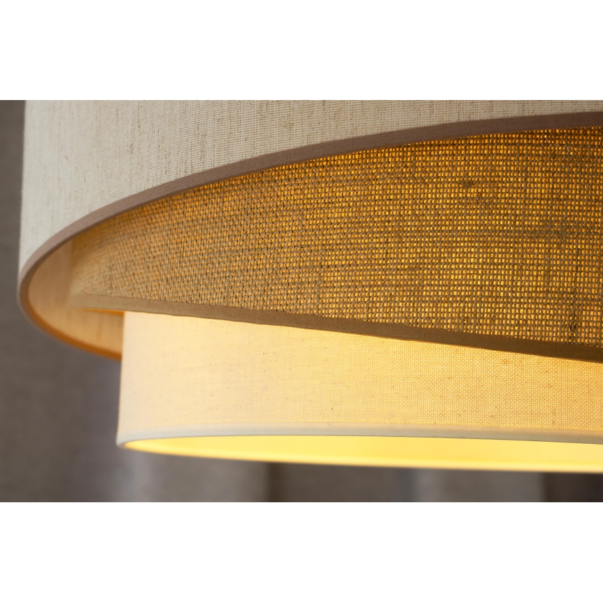 Duolla - Bevestigde hanglamp KOBO 1xE27/15W/230V diameter 45 cm beige/bruin/wit