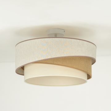 Duolla - Bevestigde hanglamp KOBO 1xE27/15W/230V diameter 45 cm beige/bruin/wit