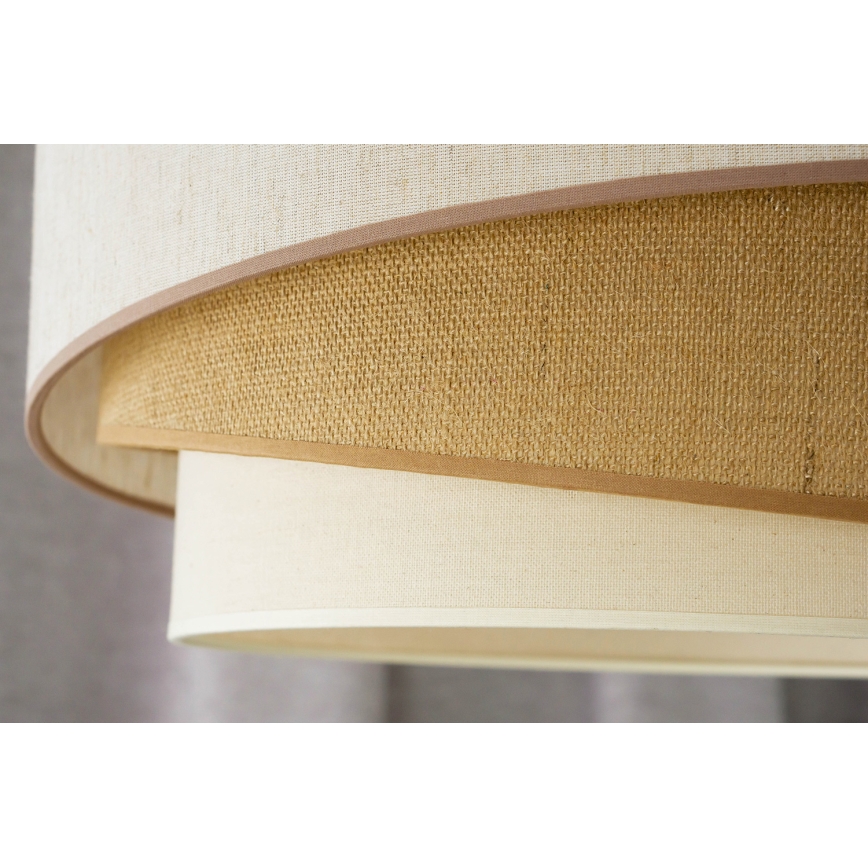 Duolla - Bevestigde hanglamp KOBO 1xE27/15W/230V diameter 45 cm beige/bruin/wit