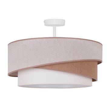 Duolla - Bevestigde hanglamp KOBO 1xE27/15W/230V diameter 45 cm beige/bruin/wit