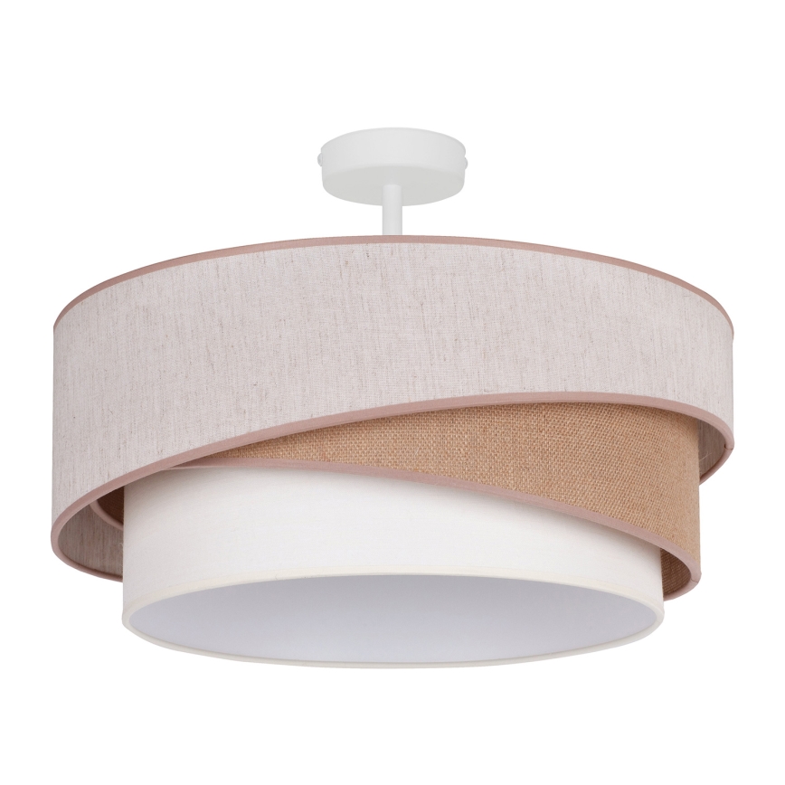 Duolla - Bevestigde hanglamp KOBO 1xE27/15W/230V diameter 45 cm beige/bruin/wit