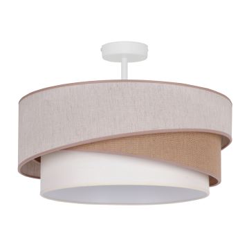 Duolla - Bevestigde hanglamp KOBO 1xE27/15W/230V diameter 45 cm beige/bruin/wit